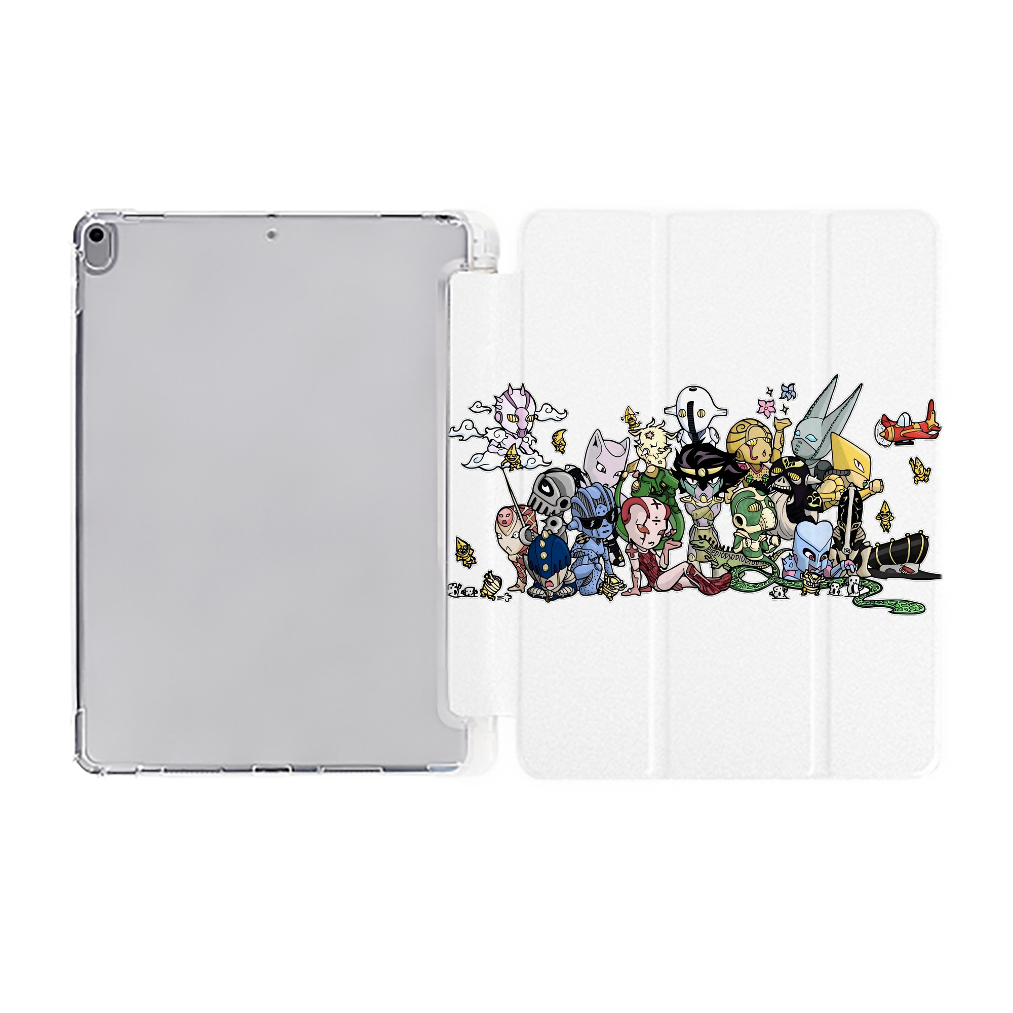 （画像用） ジョジョの奇妙な冒険 JoJo's Bizarre Adventure IPad ケース ペン収納付き 三つ折りスタンド PUレザー×シリコン 対応機種9.5/10.5/10.9インチ
